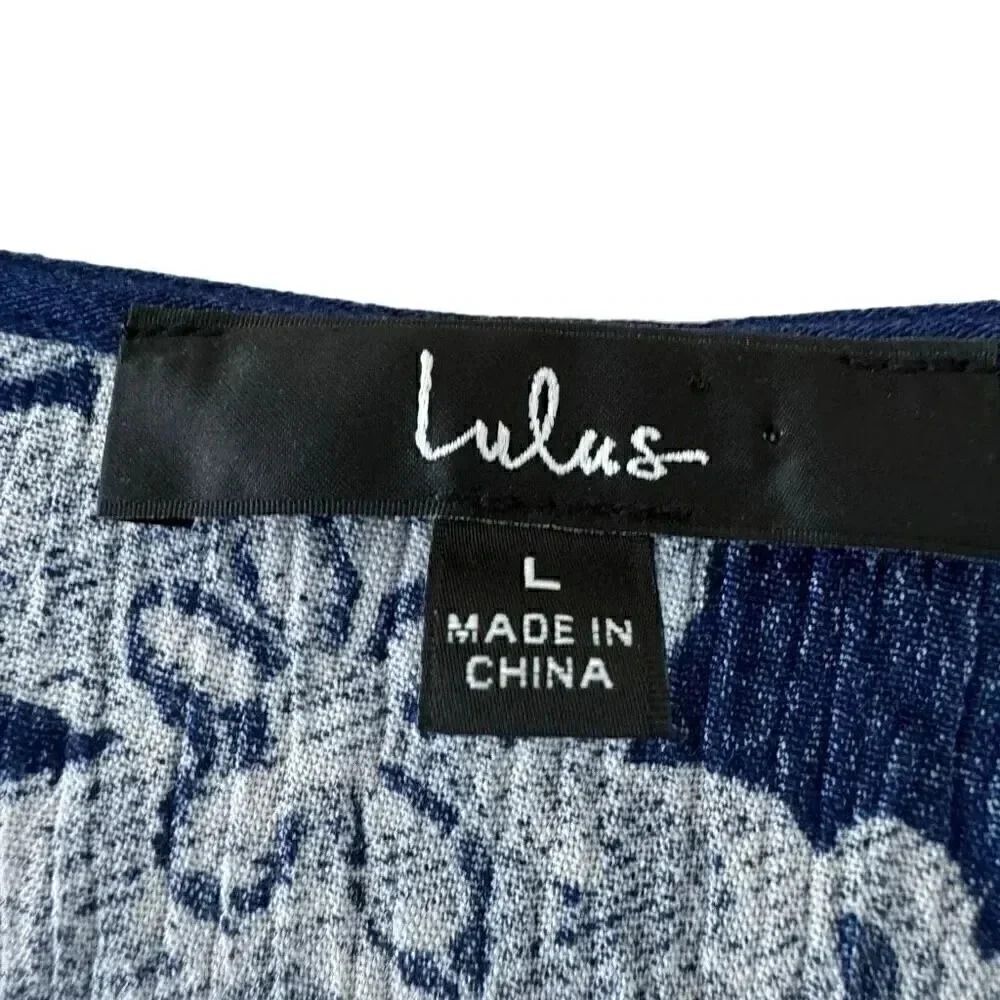 Lulu's Midnight Blue and White Floral Maxi Dress - Picture 5 of 14